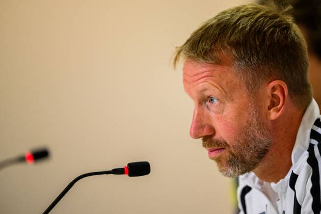 October 4, 2026: Head coach Graham Potter of the Swedish men’s national soccer team at a press conference on October 4, 2026 in Bucharest. Photo by Ludvig Thunman, BILDBYRAN, code LT LT0827: soccer, football, fotball, Nations League, UEFA Nations League, press conference, Sweden, Sweden A, bbeng, soccer, football, fotball, Nations League, UEFA Nations League, press conference press conference Sweden Sweden Sweden A BBENG Copyright: LUDVIGxTHUNMAN BB261004LT078