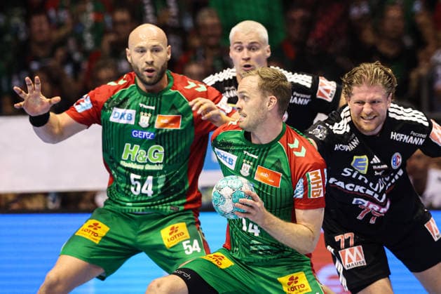 Omar Ingi Magnusson, SC Magdeburg, 14th Handball Bundesliga Season 2026–2027: SC Magdeburg vs. HC Erlangen at the GETEC Arena in Magdeburg; Action, Handball, Germany, October 4, 2026