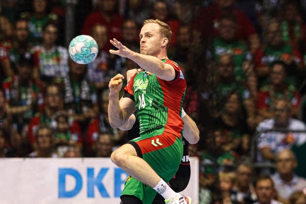 Omar Ingi Magnusson, SC Magdeburg, 14th Handball Bundesliga Season 2026–2027: SC Magdeburg vs. HC Erlangen at the GETEC Arena in Magdeburg; Action, Handball, Germany, October 4, 2026