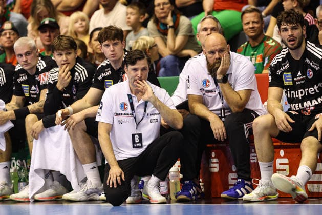 Coach Johannes Sellin, HC Erlangen, Handball Bundesliga, 2026–2027 season, SC Magdeburg vs. HC Erlangen at the GETEC Arena in Magdeburg, Handball, Germany, October 4, 2026