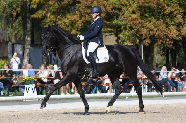 October 4, 2026, Germany, Ludwigsburg, Dressage: BW Bank Prize, Tanja Vogel (RFV Ludwigsburg Ossweil) riding L Amaretto, 2nd place