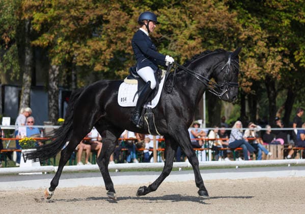 October 4, 2026, Germany, Ludwigsburg, Dressage: BW Bank Prize, Tanja Vogel (RFV Ludwigsburg Ossweil) riding L Amaretto, 2nd place