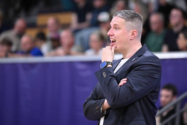 BG Göttingen vs. SBB Börde Baskets Wolmirstedt, October 4, 2026, Göttingen Basketball 2nd Bundesliga, ProA, BG Göttingen vs. SBB Börde Baskets Wolmirstedt, Matchday 3, Sparkassen Arena; Head Coach Martins Gulbis of BG Göttingen stands on the sidelines; Göttingen, Lower Saxony, Germany