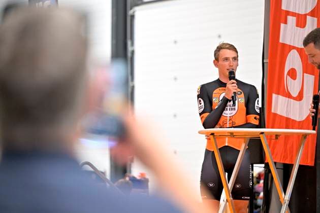 Cycling and Coffee - Lotto Intermarche - Charles Liegeois THIMISTER, BELGIUM - OCTOBER 04 : Van De Putte Victor (BEL) during the Cycling and Coffee - Lotto Intermarche - Charles Liegeois Fan Day on October 4, 2026 in Thimister, Belgium, 04 10 2026 ( Thimister Belgium  Copyright: xSesx