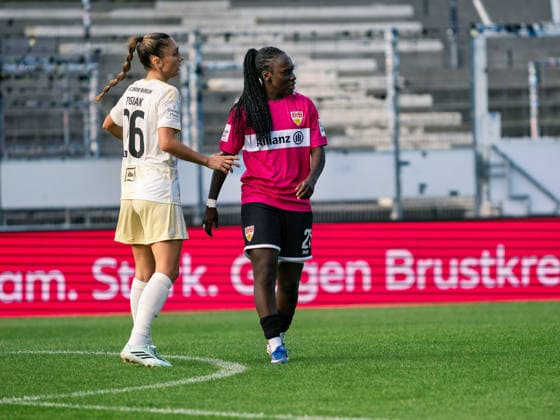 Amber Tysiak, 1. FC Union Berlin, 26; Mira Arouna, VfB Stuttgart, 21; GER, Soccer, VfB Stuttgart vs. 1. FC Union Berlin, Google Pixel Women s Bundesliga, Matchday 6, Stuttgart, 2026–2027 Season, October 4, 2026, GER, Soccer, VfB Stuttgart vs. 1 FC Union Berlin, Google Pixel Women s Bundesliga, Matchday 6, Stuttgart, 2026–2027 season, October 4, 2026, Stuttgart Copyright: xCarstenxSchweringx EP_CSG