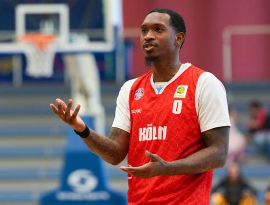 Cedric Russell Jr., RheinStars Cologne, 0 points GER, ETB Miners Essen vs. RheinStars Cologne, Barmer 2 Basketball Bundesliga, ProA, Matchday 3, 2026–27 Season, Sporthalle am Hallo, Essen, October 4, 2026 ETB Miners Essen vs. RheinStars Cologne, ProA, Matchday 3, 2026–27 season, October 4, 2026 Essen Copyright: xEibner-Pressefoto ScottxColemanx EP_SCN