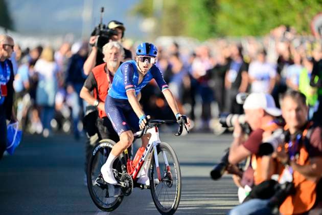 UEC 2026 Road European Championships Ljubljana 04 10 2026 LJUBLJANA, SLOVENIA - OCTOBER 04 : Ciccone Giulio (ITA) looking dejected during the Men Elite cycling road race at the 2026 UEC Road European Championships Ljubljana, an UCI Continental Championships cycling race of 196,3 km with start in Ljubljana and finish in Sencur on October 4, 2026 in Ljubljana, Slovenia, 04 10 2026 Ljubljana Slovenia  Copyright: xJanxDexMeuleneirx