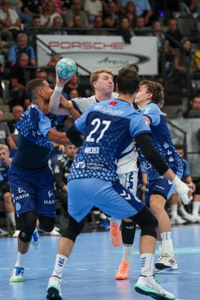 Lukas Hutecek, TBV Lemgo Lippe, 2 GER, TVB Stuttgart vs. TBV Lemgo Lippe, Handball, Opel Handball Bundesliga, Matchday 6, 2026–2027 Season, October 4, 2026, GER, TVB Stuttgart vs. TBV Lemgo Lippe, Handball, Opel Handball Bundesliga, Matchday 6, 2026–2027 season, October 4, 2026, Stuttgart Copyright: xEibner-Pressefoto SoerenxHerwegx EP_SHG