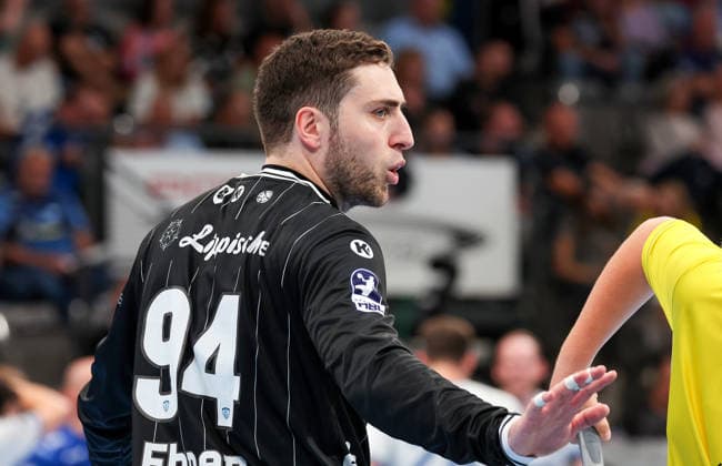 October 4, 2026, Germany, Stuttgart, Opel HBL, 2026–2027 Bundesliga, TVB Stuttgart vs. TBV Lemgo Lippe, Domenico Ebner (TBV)