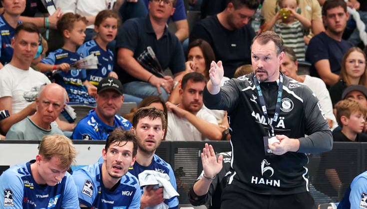 October 4, 2026, Germany, Stuttgart, Opel HBL, 2026–2027 Bundesliga, TVB Stuttgart vs. TBV Lemgo Lippe, TVB Coach Misha Kaufmann