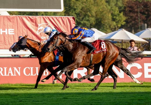 October 4, 2026, Paris, USA: True Love (8) ridden by Ryan Moore wins the Qatar Prix De La Foret (Group 1) during Qatar Prix de lÃ¢â‚¬â ¢Arc de Triomphe Day at Longchamp Racecourse in Paris, France on October 4, 2026. Eclipse Sportswire CSM Paris USA - ZUMAcs17 20261004_faf_cs17_125 Copyright: xSandraxScherningx