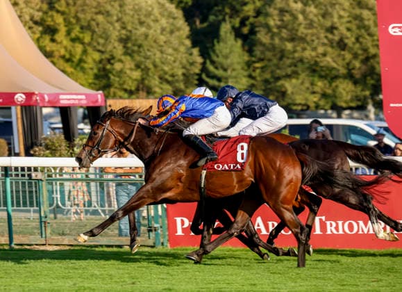 October 4, 2026, Paris, USA: True Love (8) ridden by Ryan Moore wins the Qatar Prix De La Foret (Group 1) during Qatar Prix de lÃ¢â‚¬â ¢Arc de Triomphe Day at Longchamp Racecourse in Paris, France on October 4, 2026. Eclipse Sportswire CSM Paris USA - ZUMAcs17 20261004_faf_cs17_126 Copyright: xSandraxScherningx
