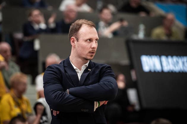 Jacques Schneider, VET CONCEPT Gladiators Trier, Head Coach (GER), MHP Riesen Ludwigsburg vs. VET CONCEPT Gladiators Trier, Basketball Bundesliga, easycredit BBL, Matchday 4, 2026–2027 Season, October 4, 2026, GER, MHP Riesen Ludwigsburg vs. VET CONCEPT Gladiators Trier, Basketball Bundesliga, easycredit BBL, Matchday 4, 2026–2027 Season, October 4, 2026, Ludwigsburg Copyright: xSandyxDinkelackerx EP_SDR
