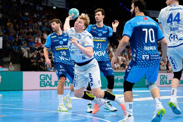 Stuttgart HBL 26 27 TVB Stuttgart TBV Lemgo Lukas Hutecek TBV Lemgo Bittenfeld Porsche Arena Baden-Württemberg Germany