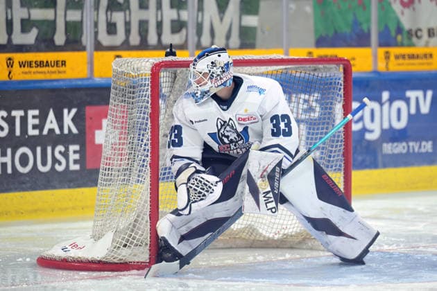 Philipp Maurer, EC Kassel Huskies, 33, Goalie, Bietigheim Steelers vs. EC Kassel Huskies, Ice Hockey, DEL 2, 6th Regular Season Game, 2026–2027 Season, October 4, 2026, Bietigheim Steelers vs. EC Kassel Huskies, Ice Hockey, DEL 2, 6th Regular Season Game, 2026–2027 Season, October 4, 2026, Bietigheim Copyright: xEibner-Pressefotox EP_TBR