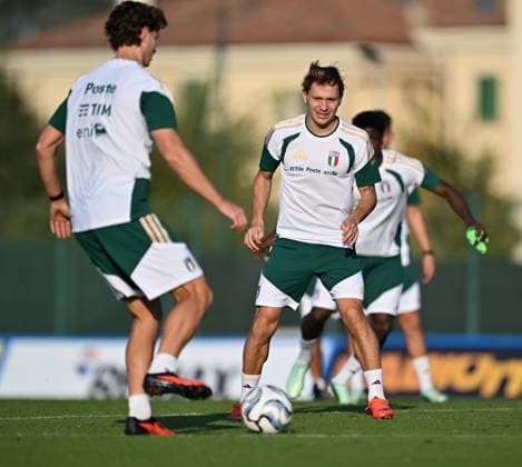 Ahead of Italy v Turkiye - UEFA Nations League BOLOGNA, ITALY - OCTOBER 04: Players of Italy in action during a training session ahead of the UEFA Nations League A Group 1 match between Italy and Turkiye at the Bologna FC Technical Centre near Bologna, Italy on October 4, 2026. Mustafa Yalcin Anadolu Bologna Italy. Editorial use only. Please get in touch for any other usage.  Copyright: x2026xAnadoluxMustafaxYalcinx