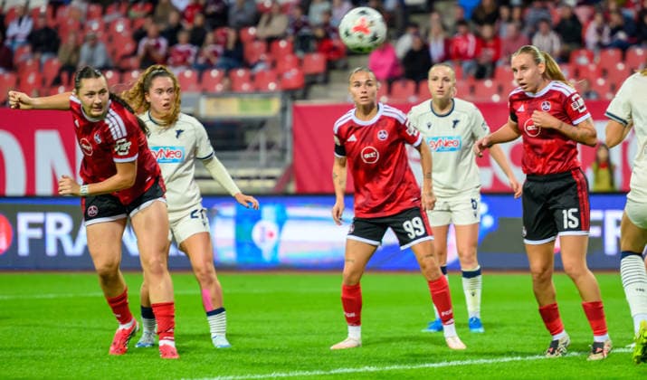 October 4, 2026 Soccer Season 2026–2027 1 Google Pixel Women s Bundesliga Matchday 6 1 FC Nuremberg (FCN) Women s Team vs. TSG 1899 Hoffenheim Sports photo by Zink xwoxzix Leia Varley 2, 1 FC Nuremberg FCN Chance Goal-scoring opportunity