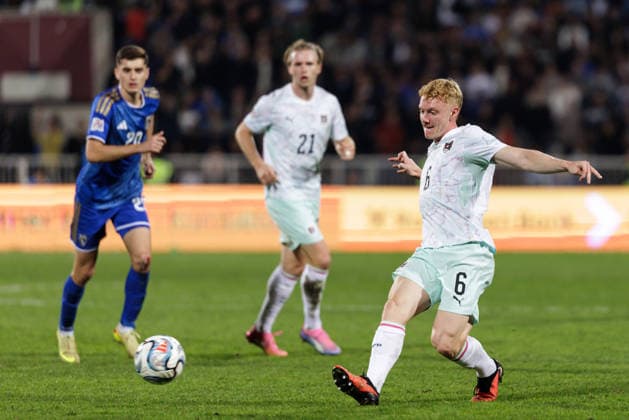 SOCCER - NL, KOS vs AUT PRISTINA,KOSOVO,04.OCT.26 - SOCCER - UEFA Nations League, OEFB international match, Länderspiel, Nationalmannschaft Kosovo vs Austria. Image shows Nicolas Seiwald (AUT).  GEPAxpictures xArminxRauthner