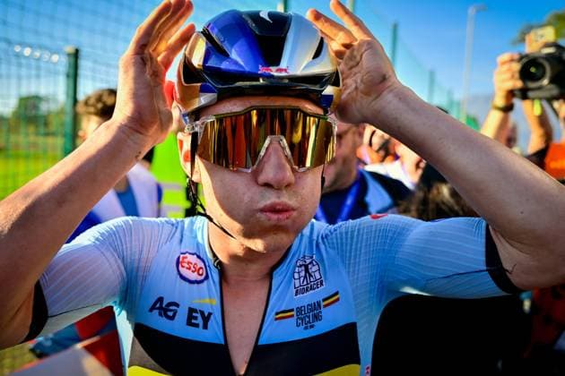 UEC 2026 Road European Championships Ljubljana 04 10 2026 LJUBLJANA, SLOVENIA - OCTOBER 04 : Evenepoel Remco (BEL) of Red Bull BORA Hansgrohe pictured after winning during the Men Elite cycling road race at the 2026 UEC Road European Championships Ljubljana, an UCI Continental Championships cycling race of 196,3 km with start in Ljubljana and finish in Sencur on October 4, 2026 in Ljubljana, Slovenia, 04 10 2026 Ljubljana Slovenia  Copyright: xJanxDexMeuleneirx