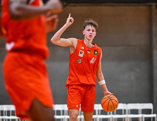October 4, 2026, GER, Basketball, Men s, 2nd Division ProA, 2026–2027 Season, Matchday 3, OrangeAcademy vs. MHP Academics Heidelberg; Zoran Milicic (OrangeAcademy), 44; Neu Ulm; Orange Campus; Bavaria; Germany Copyright: xNordphotox xHafnerx
