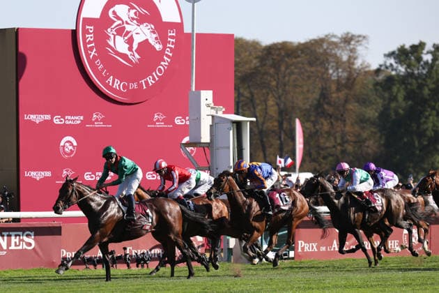 October 4, 2026, xsefx, Equestrian Sports, Horse Racing at Paris Longchamp, Highlights from the Prix de l Arc de Triomphe: Daryz wins the Qatar Prix de l Arc de Triomphe (Group 1, France) under jockey Mickael Barzalona