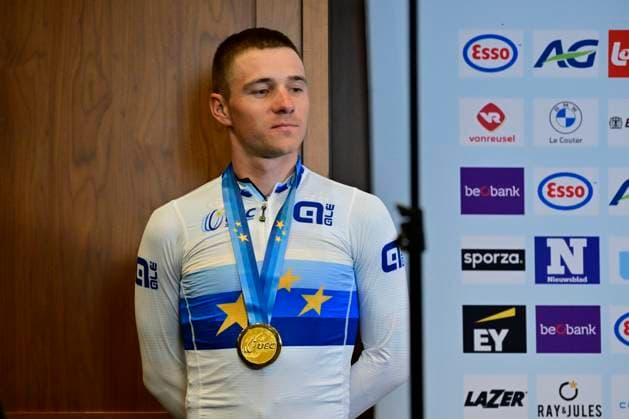 UEC 2026 Road European Championships Ljubljana 04 10 2026 LJUBLJANA, SLOVENIA - OCTOBER 04 : Evenepoel Remco (BEL) of Red Bull BORA Hansgrohe after the Men Elite cycling road race at the 2026 UEC Road European Championships Ljubljana, an UCI Continental Championships cycling race of 196,3 km with start in Ljubljana and finish in Sencur on October 4, 2026 in Ljubljana, Slovenia, 04 10 2026 Ljubljana Slovenia  Copyright: xJanxDexMeuleneirx