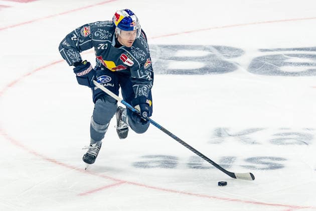 Maximilian Daubner, EHC Red Bull Munich, 70 (GER), EHC Red Bull Munich vs. Augsburger Panther, DEL, 2026–2027 season, Matchday 6, October 4, 2026. Photo: HMB Media, Franz Feiner Copyright: HMBxMedia FranzxFeiner