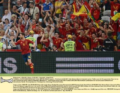 Football, EURO 2012, Xabi Alonso - Man of the day - two goals in 100th international match