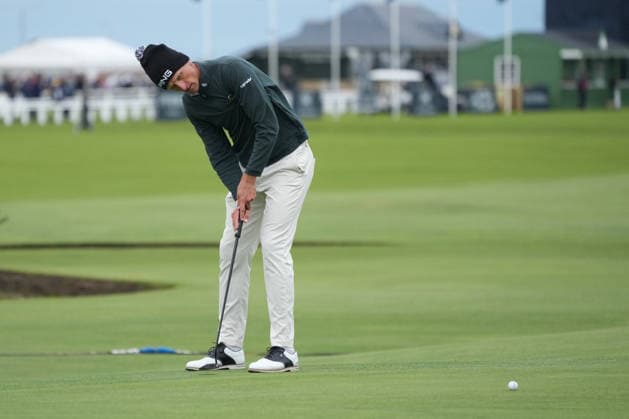 RECORD DATE NOT STATED 4th October 2026; Old Course at St Andrews, St Andrews, Scotland; DP World Tour Golf, Alfred Dunhill Links Championship, Final Day; Adrian Meronk putts for par on the 17th hole AlecxBrown