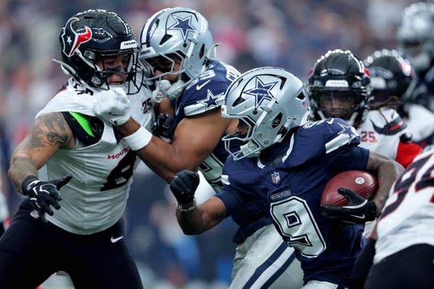 October 4, 2026, Houston, Texas, U.S: Dallas Cowboys wide receiver Kavontae Turpin (9) carries the ball upfield on a kickoff return during the first quarter of the NFL, American Football Herren, USA regular season game between the Houston Texans and the Dallas Cowboys at Reliant Stadium in Houston, TX on October 4, 2026. Houston U.S - ZUMAw137 20261004_aap_w137_038 Copyright: xErikxWilliamsx