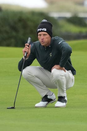RECORD DATE NOT STATED 4th October 2026; Old Course at St Andrews, St Andrews, Scotland; DP World Tour Golf, Alfred Dunhill Links Championship, Final Day; Adrian Meronk lines up his birdie putt opportunity on the 16th hole AlecxBrown