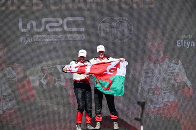 FIA WRC, Motorsport Rallye, WM 2026: Rally Italia Sardegna - Day 4 Elfyn Evans (GBR) and Scott Martin (GBR) become the new WRC champions during the FIA WRC RALLY ITALIA SARDEGNA in Alghero, Italy on 1-4 October, 2026. Alghero Sardinia Italy  Copyright: xFedericoxManonix originalFilename:manoni-notitle261004_npu41.jpg