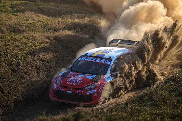 FIA WRC, Motorsport Rallye, WM 2026: Rally Italia Sardegna - Day 4 Oliver Solberg (SWE) and Elliott Edmondson (GBR) on a Toyota GR Yaris Rally1 in action during the FIA WRC RALLY ITALIA SARDEGNA in Alghero, Italy on 1-4 October, 2026. Alghero Sardinia Italy  Copyright: xFedericoxManonix originalFilename:manoni-rallyita261004_npemY.jpg