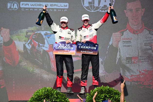 FIA WRC, Motorsport Rallye, WM 2026: Rally Italia Sardegna - Day 4 Elfyn Evans (GBR) and Scott Martin (GBR) become the new WRC champions during the FIA WRC RALLY ITALIA SARDEGNA in Alghero, Italy on 1-4 October, 2026. Alghero Sardinia Italy  Copyright: xFedericoxManonix originalFilename:manoni-notitle261004_npQd0.jpg