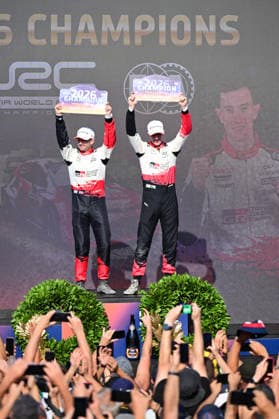 FIA WRC, Motorsport Rallye, WM 2026: Rally Italia Sardegna - Day 4 Elfyn Evans (GBR) and Scott Martin (GBR) become the new WRC champions during the FIA WRC RALLY ITALIA SARDEGNA in Alghero, Italy on 1-4 October, 2026. Alghero Sardinia Italy  Copyright: xFedericoxManonix originalFilename:manoni-notitle261004_npSSx.jpg
