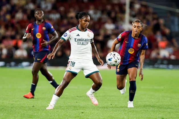 October 4, 2026, Barcelona, Barcelona, Spain: Linda Lizeth Caicedo Alegria of Real Madrid CF in action during the Spanish Women league, Liga F, football match played between FC Barcelona, Barca and Real Madrid CF at Spotify Camp Nou Stadium on October 04, 2026 in Barcelona, Spain. FC Barcelona V Real Madrid CF - Liga F  - ZUMAa181 20261004_zaa_a181_115 Copyright: xJavierxBorregox