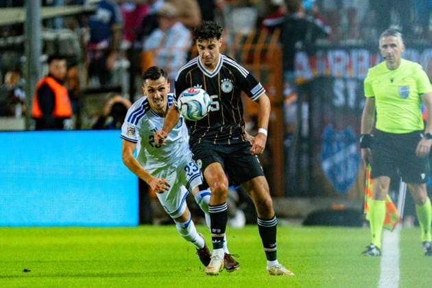 Nations League, Group A, Matchday 4, Greece vs. Germany at Toumba Stadium in Thessaloniki Aleksandar Pavlovic Germany Christos Mouzakitis Vangelis Pavlidis Copyright: xBahhoxKarax
