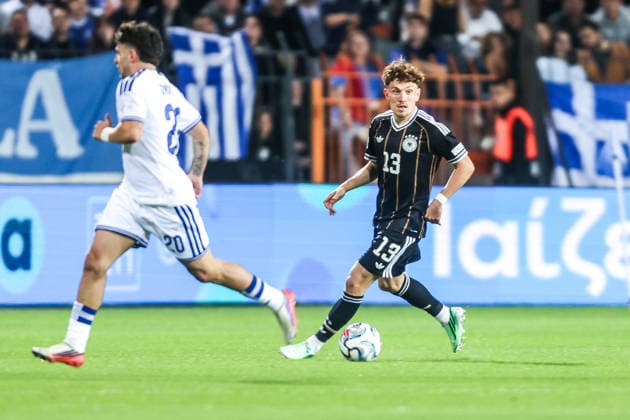 Sports, Soccer, UEFA Nations League 2026–2027 Season, Group A2, Matchday 4: Greece vs. Germany, October 4, 2026, Toumba Stadium, Thessaloniki; Philipp Treu (Germany), 13, Thessaloniki, Toumba Stadium, Greece