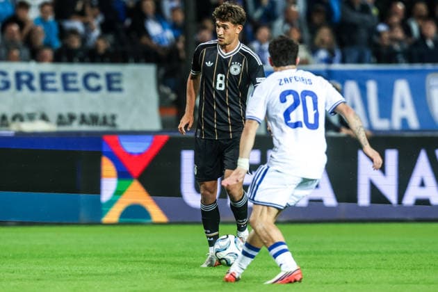 Sports, Soccer, UEFA Nations League 2026–2027 Season, Group A2, Matchday 4: Greece vs. Germany, October 4, 2026, Toumba Stadium, Thessaloniki; Tom Bischof (Germany), 8, Thessaloniki, Toumba Stadium, Greece
