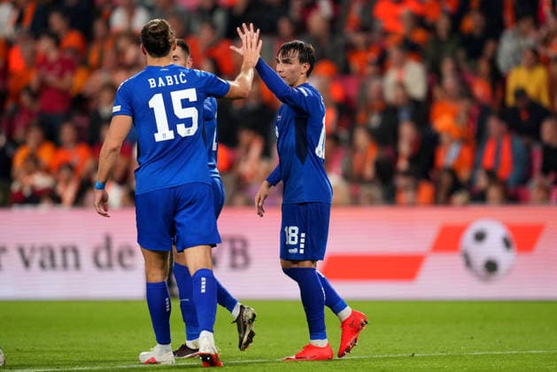 UEFA Nations League: The Netherlands v Serbia Eindhoven - Mihajlo Cvetkovic of Serbia celebrates scoring his team s first goal (1-1) during the league phase matchday 4 competition round of the 2026 2027 UEFA Nations League season. The match is set between The Netherlands and Serbia at Philips Stadion on 4 October 2026 in Eindhoven, Netherlands. (Hero Images Yannick Verhoeven) Copyright: xYannickxVerhoevenx