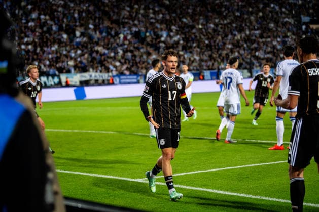 Florian Wirtz Derry Scherhant goal celebration seen during UEFA Nations League Division A game between National Teams of Greece and Germany (Jacek Prondzynski Ball Raw Images) Thessaloniki Greece, Thessaloniki Greece Copyright: xJacekxProndzynskix jacekprondzynski_greecegermany_2627_053