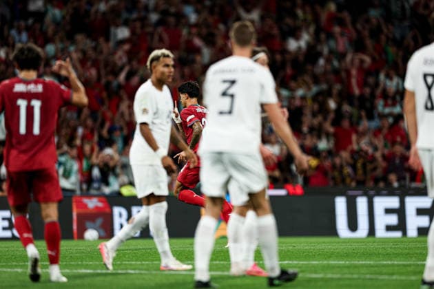 October 4, 2026, Porto, Porto, Portugal: PORTO, PORTUGAL - OCTOBER 03: Joao Cancelo of Portugal celebrates during the match during the UEFA Nations League A 2026 27 - Matchday 4 match between Portugal and Norway at Estadio do Dragao. Porto Portugal - ZUMAe141 20261004_zsp_e141_012 Copyright: xLuisxEirasx