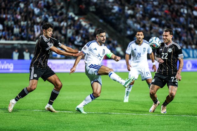 Sports, Soccer, UEFA Nations League 2026–2027 Season, Group A2, Matchday 4: Greece vs. Germany, October 4, 2026, Toumba Stadium, Thessaloniki; Aleksandar Pavlovic (Germany), 5; Giorgos Masouras (Greece), 7; David Raum (Germany), 22; Thessaloniki, Toumba Stadium, Greece
