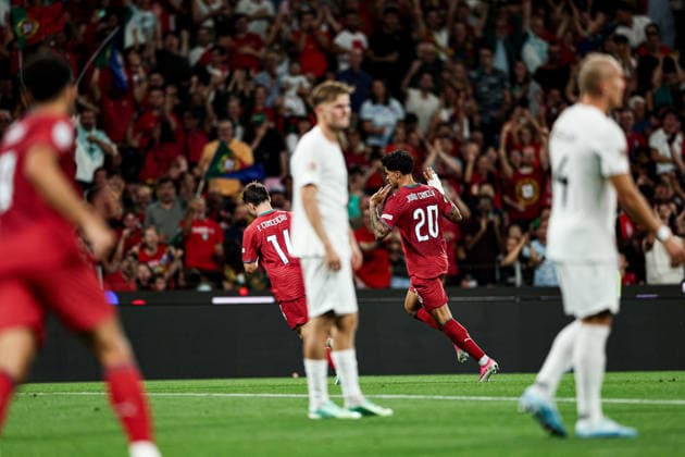 October 4, 2026, Porto, Porto, Portugal: PORTO, PORTUGAL - OCTOBER 03: Joao Cancelo of Portugal celebrates during the match during the UEFA Nations League A 2026 27 - Matchday 4 match between Portugal and Norway at Estadio do Dragao. Porto Portugal - ZUMAe141 20261004_zsp_e141_014 Copyright: xLuisxEirasx