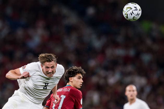 October 4, 2026: Sander Berge of Norway and João Félix of Portugal during the Nations League soccer match between Portugal and Norway on October 4, 2026 in Porto. Photo by Vegard Grott. BILDBYRAN code VG VG1020 bbeng soccer football fotball Nations League international match Norway Portugal bbeng soccer football fotball Nations League international match Norway Portugal  Copyright: VEGARDxGRoTT BB261004VG081