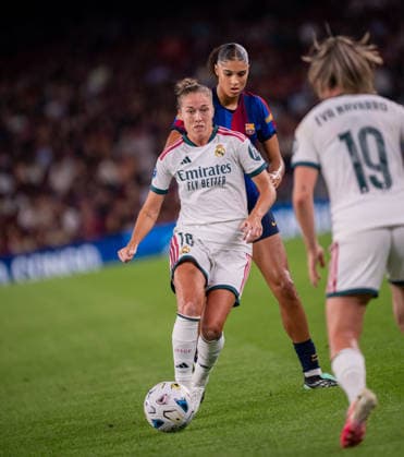 ESP Liga F: FC Barcelona vs. Real Madrid Fem — Filippa Angeldal of Real Madrid during the Liga F match between FC Barcelona and Real Madrid Fem, played at Spotify Camp Nou Stadium in Barcelona on October 4, 2026, in Spain Copyright: xAgenciaxLOFx