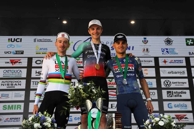 04-10-2026 Coppa Agostoni; 2026, Decathlon - Cma Cgm; 2026, Uae Emirates - Xrg; 2026, Soudal - Quick Step; Lapeira, Paul; Mcnulty, Brandon; Raccagni Noviero, Andrea; Lissone; 