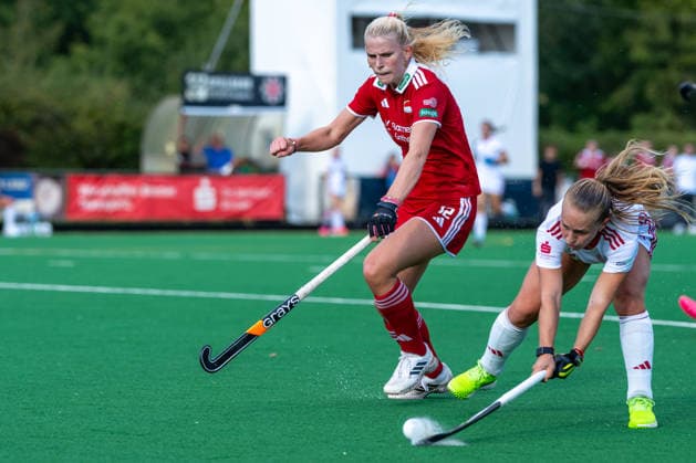 BHC 1 Women s Red-White Cologne 1–2 Field Hockey, 1st Bundesliga, Women s Division, First Half of the Season, 2026–2027 Season, Bremen, Germany, October 4, 2026 BHC 1 Women Rot Weiss Köln 1 2 at Bremer Hockey Club e.V. on October 4, 2026, in Bremen, Germany Photo by Axel Kaste Jule Morgenstern, RW Cologne, Delfina Gerula, Bremer HC, Bremer Hockey Club e.V., Free Hanseatic City of Bremen, Germany BHC Damen - RWK 1-2 4.10.26 LR-7438