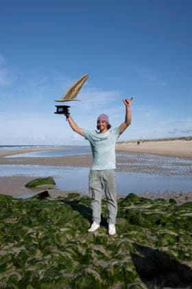 PWA Citroën World Windsurfing Tour Sylt 2026, Day 9: Winners Ceremonies for Slalom Foil Men and Freestyle Men, Sylt Westerland, October 4, 2026; Lennert Neubauer, Freestyle Men, Greece, GRE 734 PWA Citroën World Windsurfing Tour Sylt 2026 Day 9 Award Ceremonies for Slalom Foil Men and Freestyle Men on October 4, 2026, off Brandenburger Beach, motorboat on Sylt, Westerland, Germany Copyright: xBEAUTIFULxSPORTS AndreasxDickx