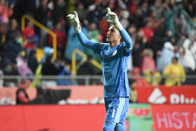 Costa Rica national team, Nationalteam against Haiti National Team. 2026 2027 Concacaf Nations League A match. Costa Rica National Team goalkeeper, Keylor Navas, celebrates a goal scored during the match played between the National Teams of Costa Rica and Haiti. 2026 2027 Concacaf Nations League League A, Group A. 04.10.26. Ricardo Saprissa Stadium, Tibas, San Jose, Costa Rica. Photo Jose Campos PMEimages San Jose San Jose Costa Rica Copyright: xJosexCamposx xPMEimagesx